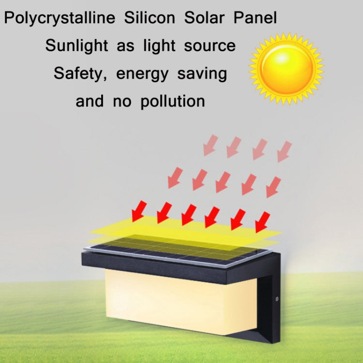 Applique murale solaire étanche d'extérieur 10 W pour terrasse, Spécification :, 6000K, 3000K