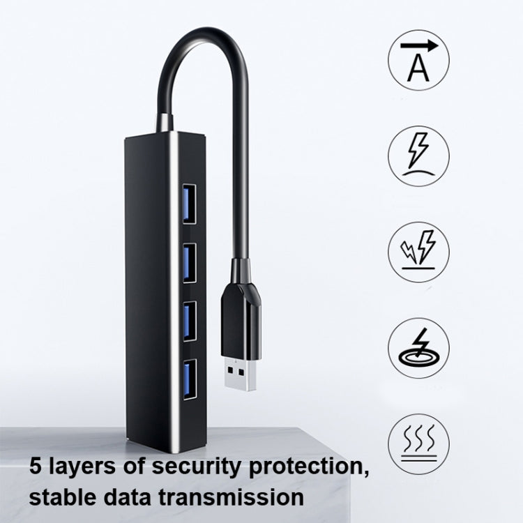 Convertisseur hub 4 ports USB 2.0, longueur du câble : 15 cm, style : sans barre lumineuse, avec barre lumineuse noire, avec barre lumineuse blanche