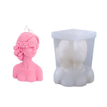 Moule en silicone pour bougie rose beauté, moule en plâtre pour aromathérapie, style :, yeux couverts, yeux fermés