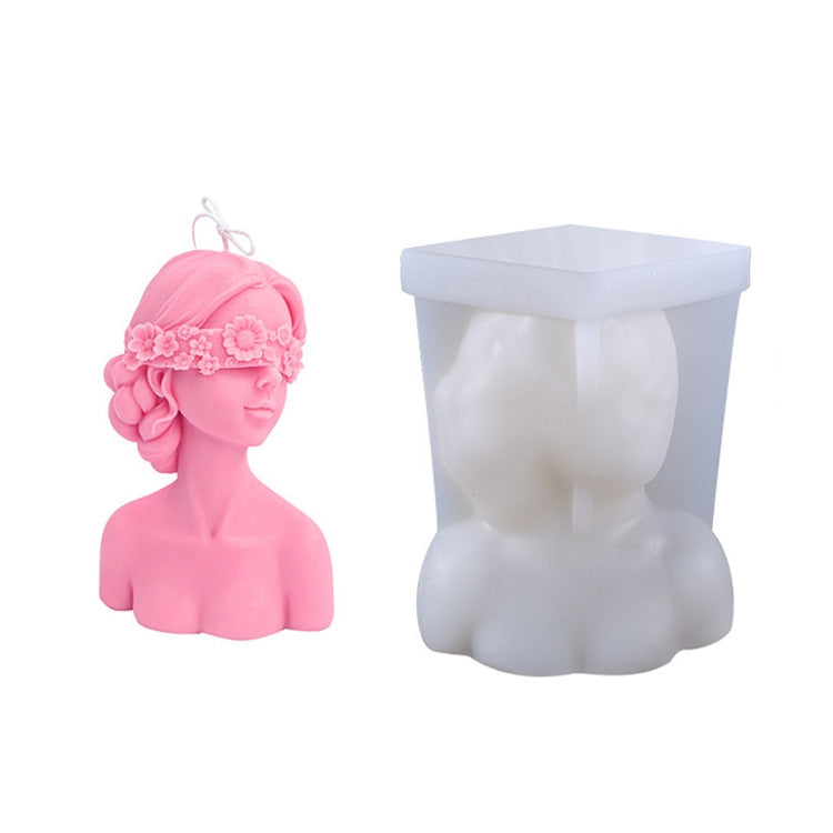 Moule en silicone pour bougie rose beauté, moule en plâtre pour aromathérapie, style :, yeux couverts, yeux fermés