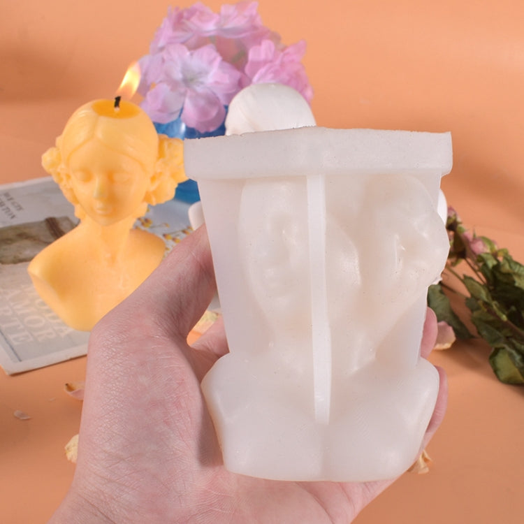 Moule en silicone pour bougie rose beauté, moule en plâtre pour aromathérapie, style :, yeux couverts, yeux fermés