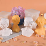 Moule en silicone pour bougie rose beauté, moule en plâtre pour aromathérapie, style :, yeux couverts, yeux fermés