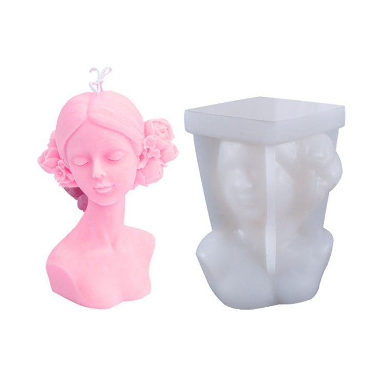 Moule en silicone pour bougie rose beauté, moule en plâtre pour aromathérapie, style :, yeux couverts, yeux fermés