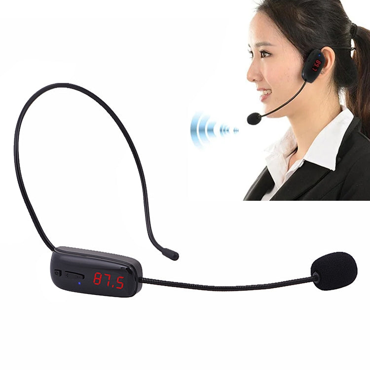 Microphone FM sans fil casque amplificateur petit microphone porté sur la tête