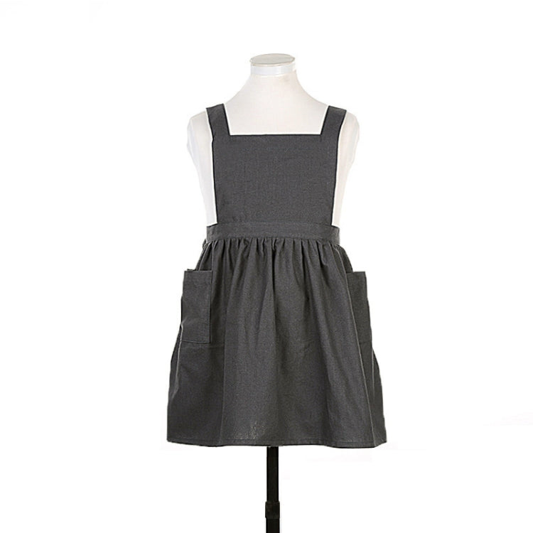 Tablier de Peinture Parent-Enfant en Coton et Lin, pour la Cuisson et le Café, Taille : Enfants (Gris), Enfants (Avoine), Adultes (Gris), Adultes (Avoine), Adulte (Rose)
