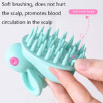 Brosse à shampoing en silicone en forme de lapin, blanc, vert, rose
