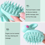 Brosse à shampoing en silicone en forme de lapin, blanc, vert, rose