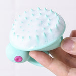 Brosse à shampoing en silicone en forme de lapin, blanc, vert, rose