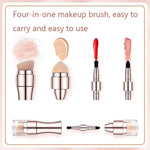 Pinceau de maquillage rétractable 4-en-1 en métal