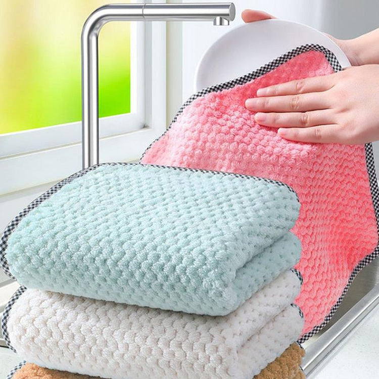 Serviette de cuisine suspendable 4 pièces, torchon non adhésif, absorbant l'huile