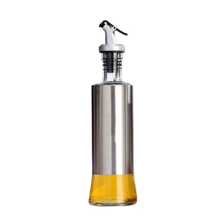 Bouteille d'huile en verre et acier inoxydable pour cuisine, flacon distributeur à pression, 200 ml, 300 ml, 500 ml