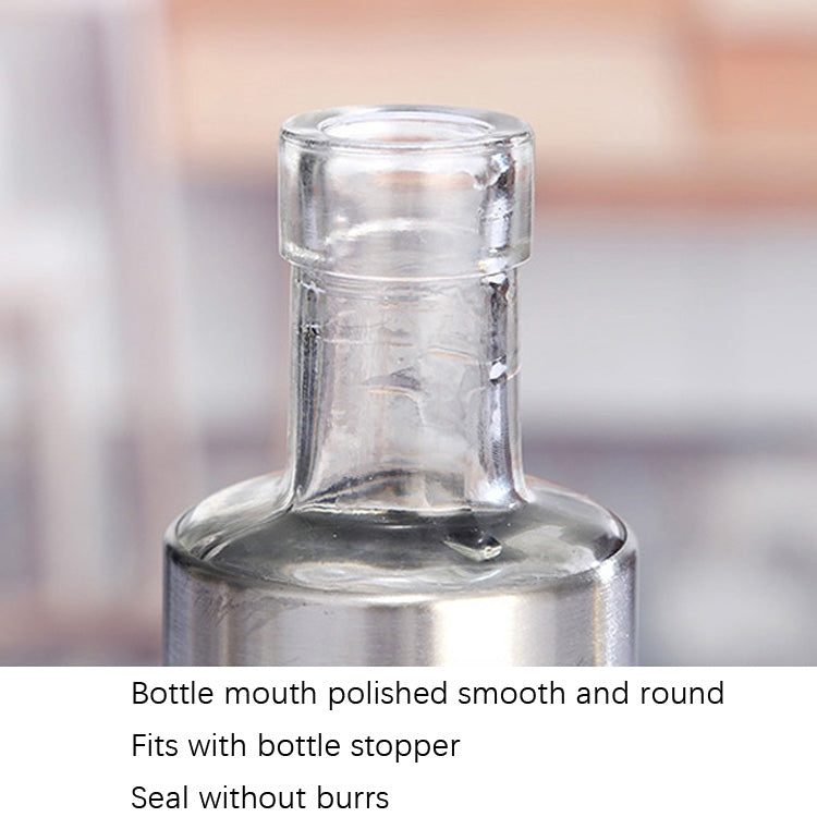 Bouteille d'huile en verre et acier inoxydable pour cuisine, flacon distributeur à pression, 200 ml, 300 ml, 500 ml