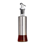 Bouteille d'huile en verre et acier inoxydable pour cuisine, flacon distributeur à pression, 200 ml, 300 ml, 500 ml