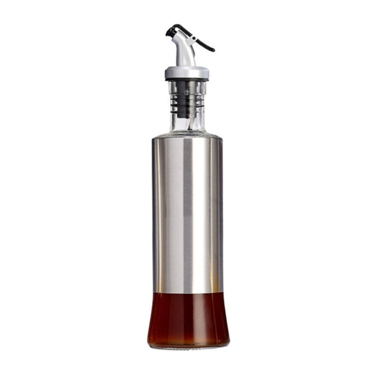 Bouteille d'huile en verre et acier inoxydable pour cuisine, flacon distributeur à pression, 200 ml, 300 ml, 500 ml