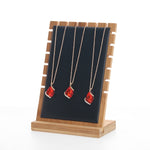 Présentoir à bijoux détachable en bois de bambou, noir, blanc, beige