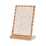 Présentoir à bijoux détachable en bois de bambou, noir, blanc, beige