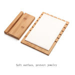 Présentoir à bijoux détachable en bois de bambou, noir, blanc, beige