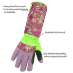 Gants de jardinage anti-crevaison avec manches prolongées, verts, roses