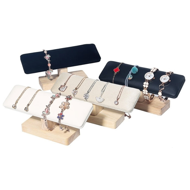 Présentoir à bijoux en bois massif en T monocouche