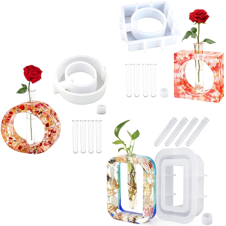 Moule époxy pour vase DIY, outil de fabrication de vase simple, rectangulaire, cercle irrégulier, en forme de cœur