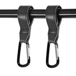 2 mousquetons pratiques pour poussette, marron, noir