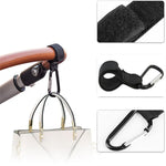 2 mousquetons pratiques pour poussette, marron, noir