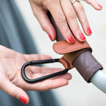 2 mousquetons pratiques pour poussette, marron, noir