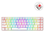 Clavier mécanique de jeu lumineux RGB ZIYOU LANG T8 68 touches, Longueur du câble : 1,6 m, T8 axe rouge blanc, T8 axe bleu vert, T8 axe rose vert, T8 axe noir vert, T8 axe noir thé, T8 axe blanc vert