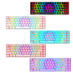 Clavier mécanique de jeu lumineux RGB ZIYOU LANG T8 68 touches, Longueur du câble : 1,6 m, T8 axe rouge blanc, T8 axe bleu vert, T8 axe rose vert, T8 axe noir vert, T8 axe noir thé, T8 axe blanc vert