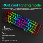 Clavier mécanique de jeu lumineux RGB ZIYOU LANG T8 68 touches, Longueur du câble : 1,6 m, T8 axe rouge blanc, T8 axe bleu vert, T8 axe rose vert, T8 axe noir vert, T8 axe noir thé, T8 axe blanc vert