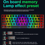 Clavier mécanique de jeu lumineux RGB ZIYOU LANG T8 68 touches, Longueur du câble : 1,6 m, T8 axe rouge blanc, T8 axe bleu vert, T8 axe rose vert, T8 axe noir vert, T8 axe noir thé, T8 axe blanc vert