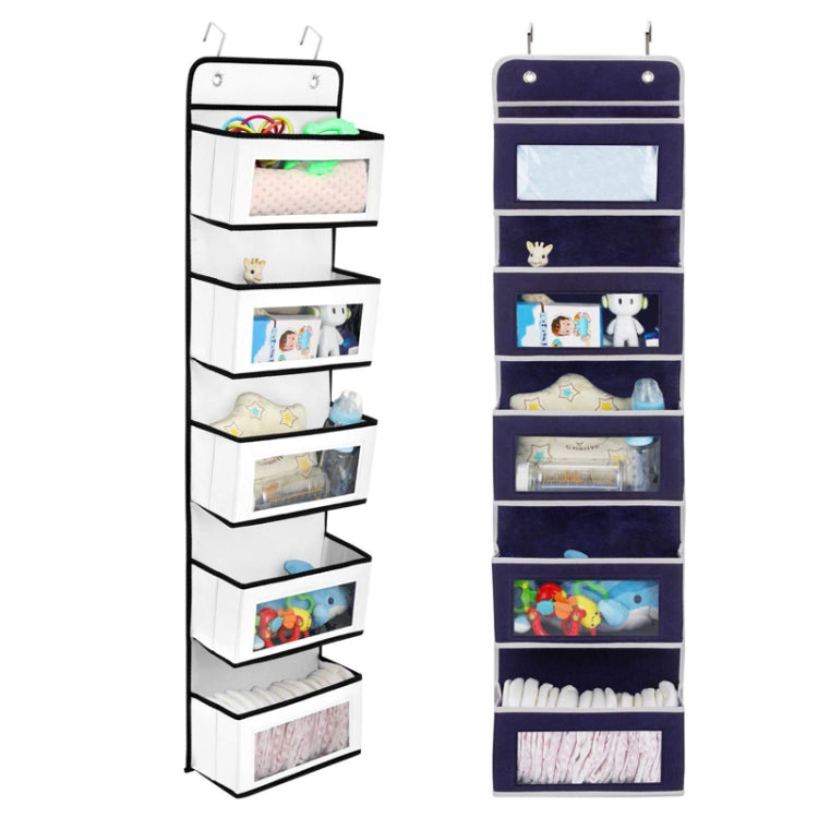 Sac de rangement suspendu à cinq couches non tissé pour porte arrière, cinq couches non tissées blanches, cinq couches non tissées bleues