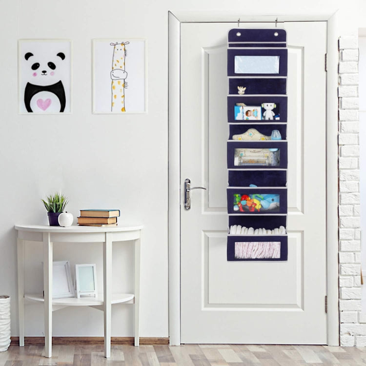 Sac de rangement suspendu à cinq couches non tissé pour porte arrière, cinq couches non tissées blanches, cinq couches non tissées bleues