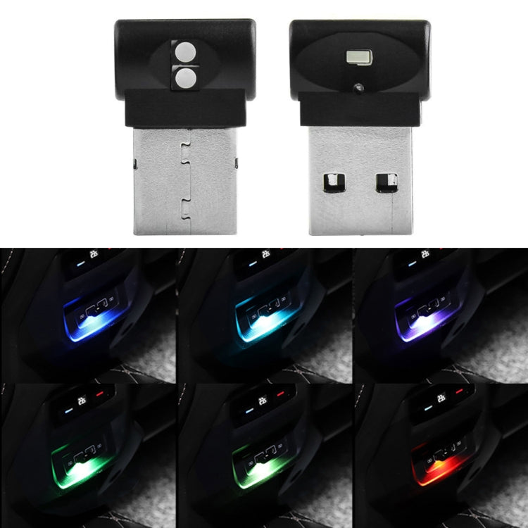 2 PCS Car USB Atmosphere Light LED Decorated Lighting Light, Colorful Adjustable