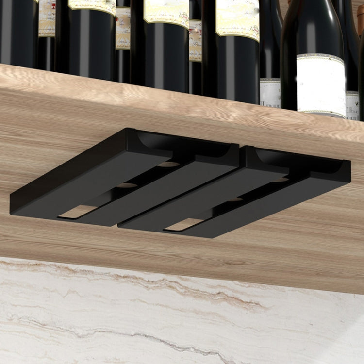 2 Pcs Salon Cuisine Support Suspendu pour Verres à Pied Sans Perçage, Noir, Blanc