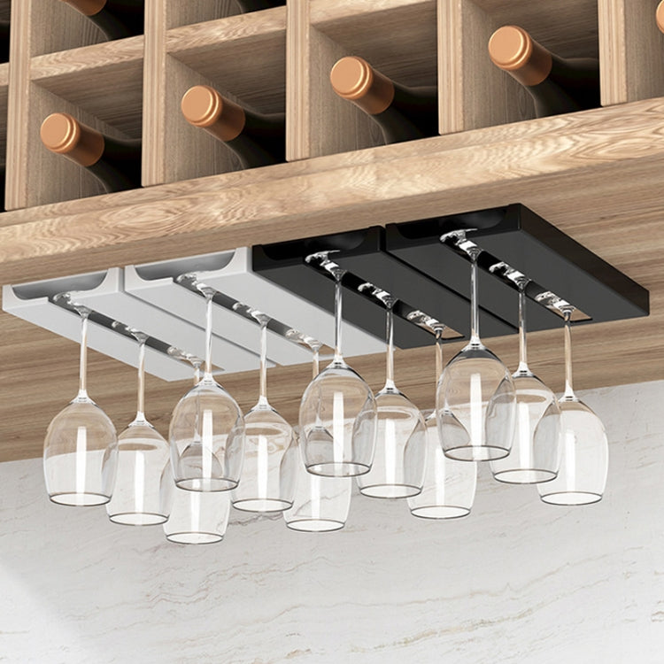 2 Pcs Salon Cuisine Support Suspendu pour Verres à Pied Sans Perçage, Noir, Blanc