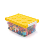Boîte de Rangement Blocs de Construction pour Enfants, Boîte de Rangement Transparente avec Couvercle, Jaune, Rouge, Vert, Bleu