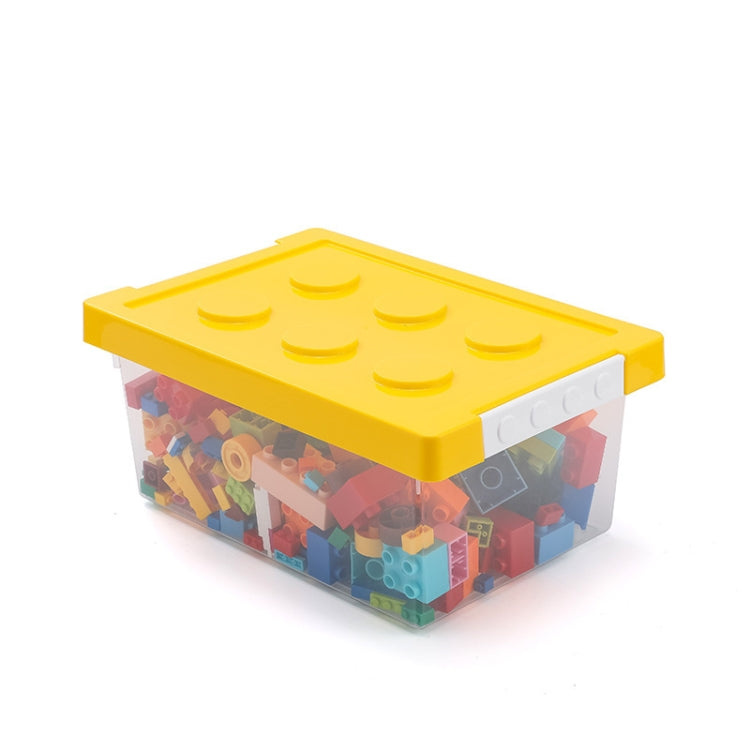 Boîte de Rangement Blocs de Construction pour Enfants, Boîte de Rangement Transparente avec Couvercle, Jaune, Rouge, Vert, Bleu