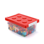 Boîte de Rangement Blocs de Construction pour Enfants, Boîte de Rangement Transparente avec Couvercle, Jaune, Rouge, Vert, Bleu