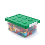 Boîte de Rangement Blocs de Construction pour Enfants, Boîte de Rangement Transparente avec Couvercle, Jaune, Rouge, Vert, Bleu