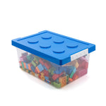 Boîte de Rangement Blocs de Construction pour Enfants, Boîte de Rangement Transparente avec Couvercle, Jaune, Rouge, Vert, Bleu