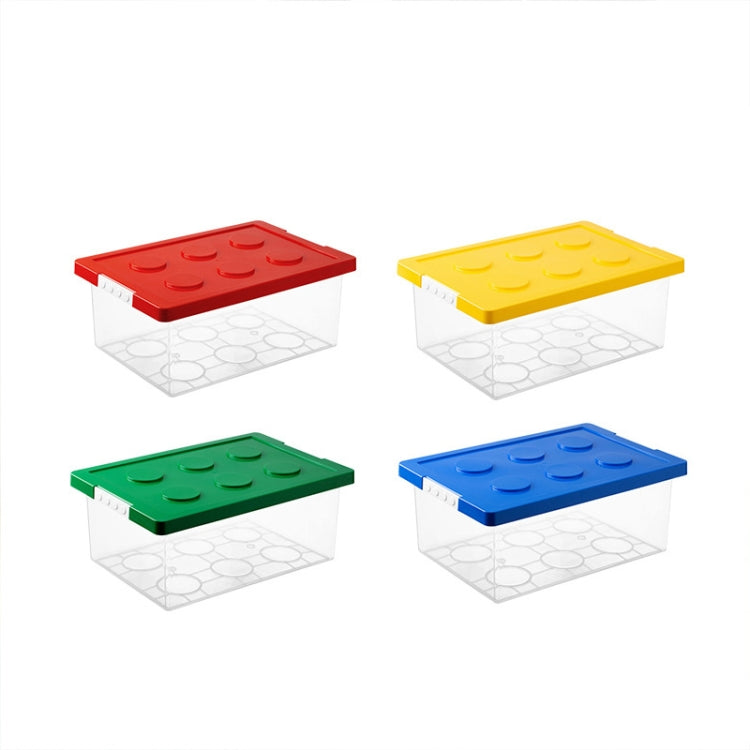 Boîte de Rangement Blocs de Construction pour Enfants, Boîte de Rangement Transparente avec Couvercle, Jaune, Rouge, Vert, Bleu