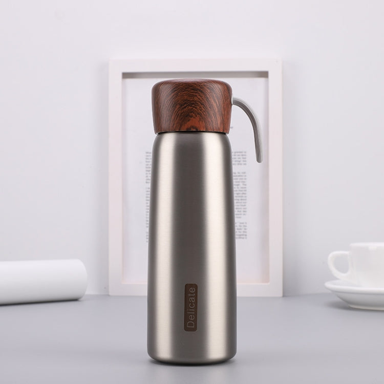 Délicate Tasse Thermos à Grain de Bois en Acier Inoxydable 304, 400ml, 500ml