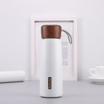 Délicate Tasse Thermos à Grain de Bois en Acier Inoxydable 304, 400ml, 500ml