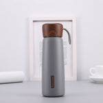 Délicate Tasse Thermos à Grain de Bois en Acier Inoxydable 304, 400ml, 500ml