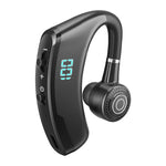 Casque Bluetooth V9S antibruit avec affichage LED, Oreillette simple noire, Oreillette simple bleue