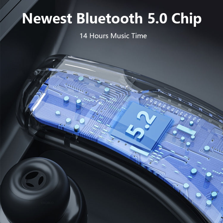 Casque Bluetooth V9S antibruit avec affichage LED, Oreillette simple noire, Oreillette simple bleue