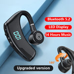 Casque Bluetooth V9S antibruit avec affichage LED, Oreillette simple noire, Oreillette simple bleue