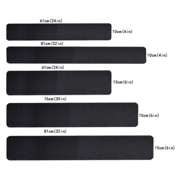 15 PCS Ruban antidérapant en PEVA caoutchouc sans trace, tailles : 10 x 60cm, 10 x 81cm, 15 x 61cm, 15 x 76cm, 15 x 81cm