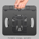 Support pliable pour ordinateur portable et de bureau, avec refroidissement, noir, blanc, rose